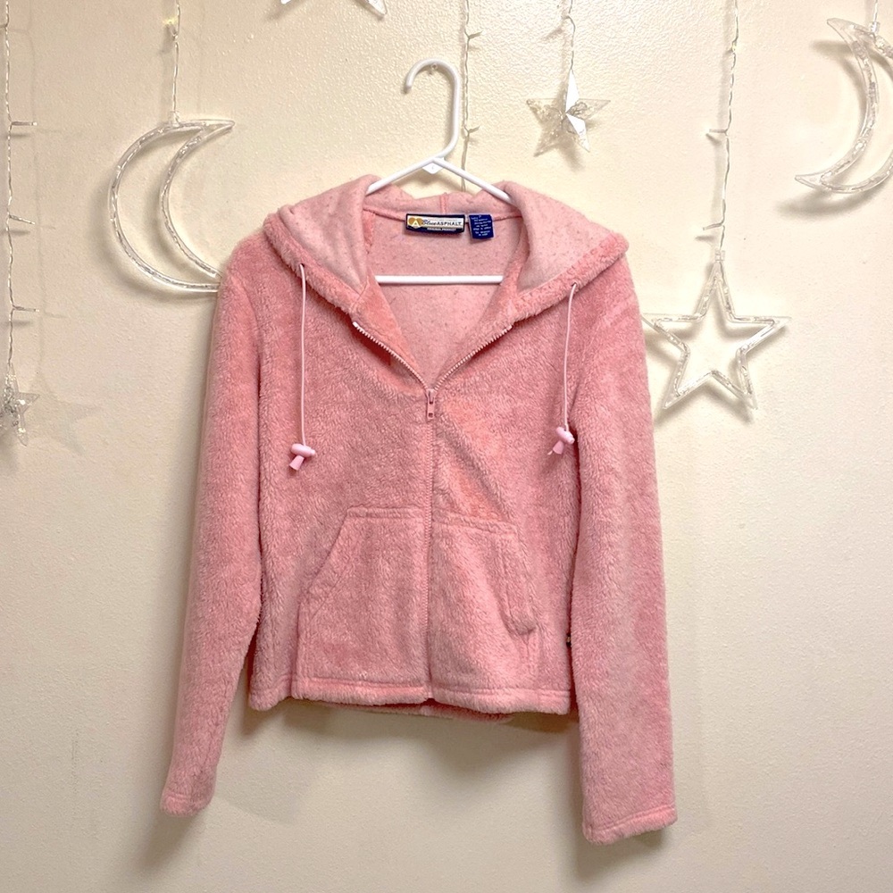 Girly Pink Zip Up Hoodie Blue Asphalt